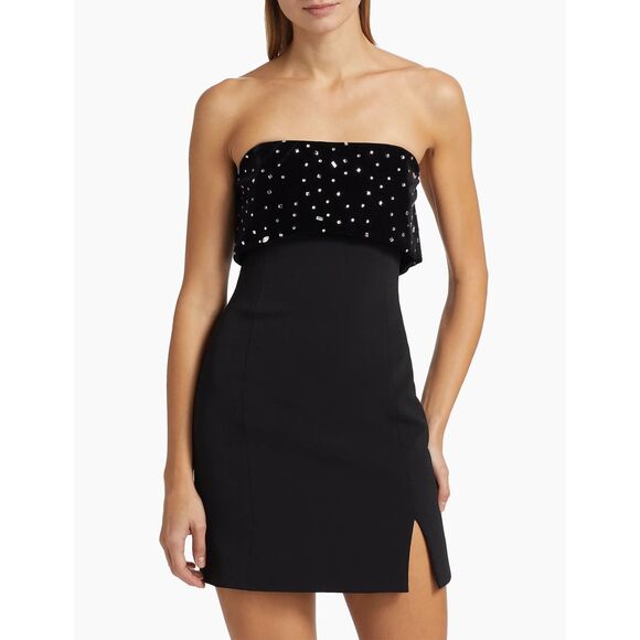 Milly Indy Embellished Combo Strapless Minidress US 2 $495 - Picture 2 of 11